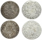 Poland 6 Groszy 1623 & 1624 Sigismund III Vasa (1587-1632). Crown coins Krakow. Sas coat of arms without a shield; date at the end of the reverse insc...