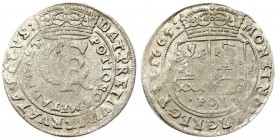 Poland 1 Zloty 1665 AT Bydgoszcz. John II Casimir Vasa (1649-1668) - crown coins; zloty (tymf) 1665 AT. Averse: Crowned monogram. Reverse: Crowned shi...