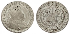 Poland 3 Groszy 1754 EC August III(1733-1763)Averse: Large crowned bust right. Reverse: Crowned arms within sprigs; 3 below. Silver. KM 153; Merseb. 1...
