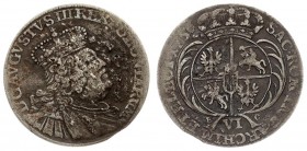 Poland 6 Groszy 1756 EC August III(1733-1763)Averse: Large crowned bust right. Reverse: Crowned arms within sprigs; VI below. Silver. KM155.1; Kahnt 6...