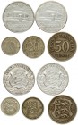 Estonia 10 Senti 1931 & 20 Senti 1935 & 50 Senti 1936 & 2 Krooni 1930. Nickel-Bronze. Silver. Lot of 5 Coins