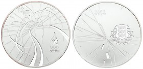 Estonia 12 Euro London Olympics. Averse: National arms. Reverse: Ribbons; Olympic rings and flame. 2012 Silver. KM 72. With Origanal Box & Certificate