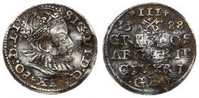 Latvia Livonia 3 Groszy 1588 Riga Sigismund III Vasa (1587-1632) - the city of Riga 1588; little king's head (crown with rosette). Silver. Old patina....