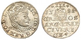 Latvia 3 Groszy 1588 Sigismund III Vasa (1587-1632) - the city of Riga 1588; variety with a large king's head (crown with lilies). Silver. K.-G. 16; I...