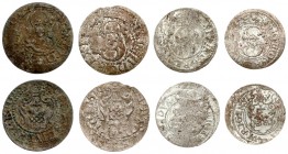 Latvia Livonia 1 Solidus 1615 -1621 & Deventer imperial City. Silver. Lot of 4 Coins