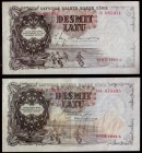 Latvia 10 Latu 1937 & 1940. Latvia 10 Latu Banknotes N 085951. P# 29a; 1940. DA 075895. P# 29e. Lot of 2 Banknotes