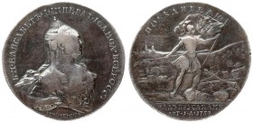 Russia Medal 1759 "Winner over the Prussians" Moscow Mint. 1760-1766 Medalist T.I. Ivanov (person. Art. - below the circle: TIMO? EI • I • F; ob. Art....