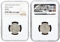 Russia For Poland 1 Zloty 1832 KG Nicholas I (1826-1855). Averse: Laureate head right. Reverse: Value and date within wreath. Small head. Silver. Edge...