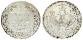 Russia For Poland 3/4 Roubles 5 Zlotych 1835 НГ Nicholas I (1826-1855). Averse: Shield within wreath on breast 3 shields on wings. Reverse: Value and ...
