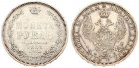 Russia 1 Rouble 1856 СПБ ФБ St. Petersburg. Alexander II (1854-1881). Averse: Crowned double imperial eagle. Reverse: Crown above value and date withi...