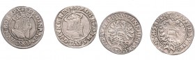 FERDINAND I (1526 - 1564)&nbsp;
Lot 2 coins 3 Kreuzer 1556, 1558, 4,71g&nbsp;

VF | VF