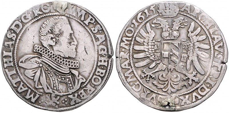 MATTHIAS II (1608 - 1619)&nbsp;
1 Thaler, 1615, 28,82g, Kutná Hora. Hal. 528&nb...