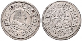 ARCHDUKE LEOPOLD (1618 - 1632)&nbsp;
3 Kreuzer, b. l., 1,73g, M. T. 449&nbsp;

EF | EF