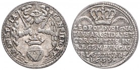 LEOPOLD I (1657 - 1705)&nbsp;
Silver jeton Coronation as King of Hungary, 1655, 1,36g&nbsp;

EF | EF