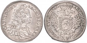 CHARLES VI (1711 - 1740)&nbsp;
15 Kreuzer, 1740, 6,65g, Praha. Her. 646&nbsp;

about UNC | about UNC