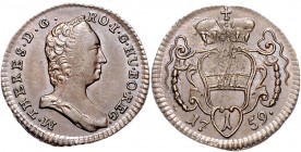 MARIA THERESA (1740 - 1780)&nbsp;
1 Pfennig, 1759, 2,28g, Wien. Her. 1705&nbsp;

about UNC | about UNC