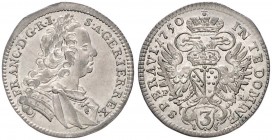 FRANCIS I STEPHEN (1740 - 1765)&nbsp;
3 Kreuzer, 1750, 1,6g, Her. 566&nbsp;

about EF | about EF