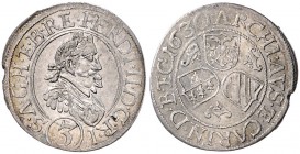 FERDINAND II (1619 - 1637)&nbsp;
3 Kreuzer, 1630, 1,98g, St. Veit. Her. 1127&nbsp;

about EF | about EF