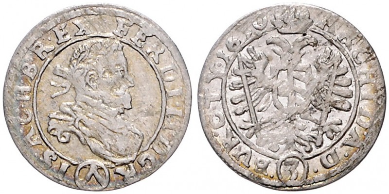 FERDINAND II (1619 - 1637)&nbsp;
3 Kreuzer, 1630, 1,64g, Wien. Her. 1048&nbsp;...