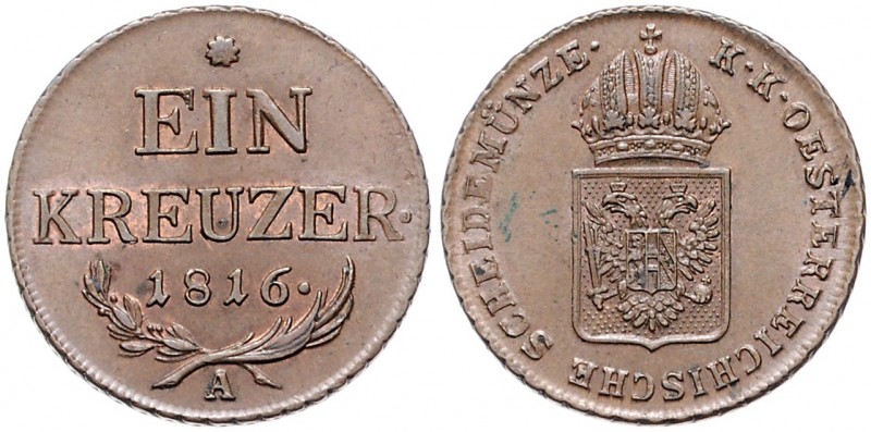 FRANCIS II / I (1792 - 1806 - 1835)&nbsp;
1 Kreuzer, 1816, 8,51g, A. Früh. 530&...