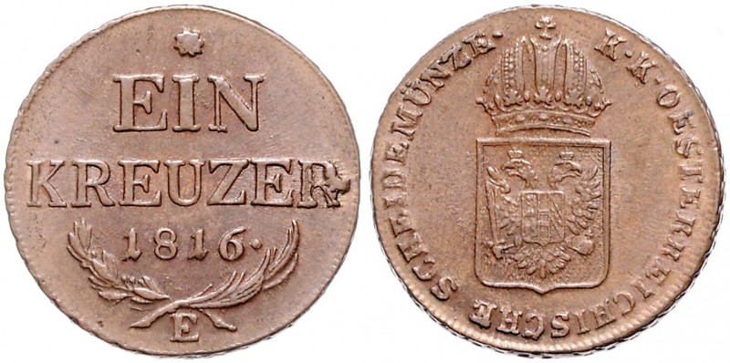 FRANCIS II / I (1792 - 1806 - 1835)&nbsp;
1 Kreuzer, 1816, 8,8g, E. Früh. 532&n...