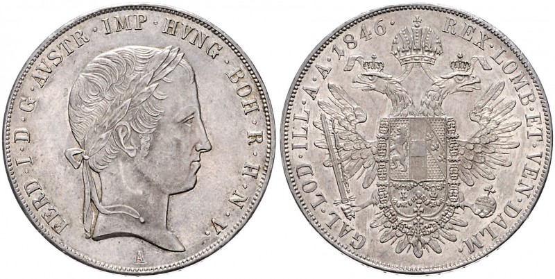 FERDINAND V / I (1835 - 1848)&nbsp;
1 Thaler, 1846, 28,02g, A. Früh. 773&nbsp;...