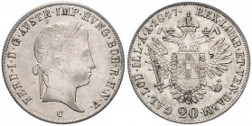 FERDINAND V / I (1835 - 1848)&nbsp;
20 Kreuzer, 1847, 6,64g, C. Früh. 837&nbsp;

EF | EF