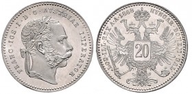 FRANZ JOSEPH I (1848 - 1916)&nbsp;
20 Kreuzer, 1868, 2,7g, Früh. 1579&nbsp;

UNC | UNC