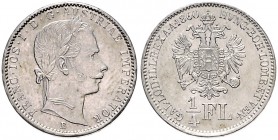 FRANZ JOSEPH I (1848 - 1916)&nbsp;
1/4 Gulden, 1860, 5,35g, B. Früh. 1530&nbsp;

UNC | UNC