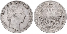 FRANZ JOSEPH I (1848 - 1916)&nbsp;
1 Gulden, 1863, 12,17g, E. Früh. 1470&nbsp;

VF | VF