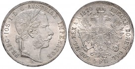 FRANZ JOSEPH I (1848 - 1916)&nbsp;
1 Gulden, 1870, 12,31g, A. Früh. 1489&nbsp;

UNC | UNC