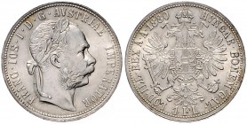 FRANZ JOSEPH I (1848 - 1916)&nbsp;
1 Gulden, 1880, 12,35g, Früh. 1500&nbsp;

UNC | UNC