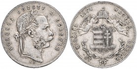 FRANZ JOSEPH I (1848 - 1916)&nbsp;
1 Forint, 1868, 12,31g, KB. Früh. 1769&nbsp;

about EF | about EF