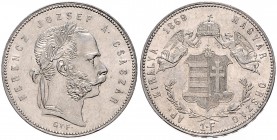 FRANZ JOSEPH I (1848 - 1916)&nbsp;
1 Forint, 1869, 12,26g, GYF. Früh. 1770&nbsp;

about UNC | about UNC