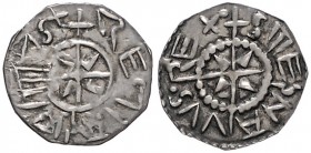 STEPHAN I OF HUNGARY (997 - 1038)&nbsp;
Denarius, 0,6g, Husz. 1&nbsp;

VF | VF