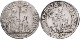 NICOLO DE PONTE (1578 - 1585)&nbsp;
1/2 Scudo, b. l., 18,05g&nbsp;

VF | VF