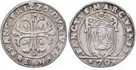 FRANCESCO RIZZO (1631 - 1646)&nbsp;
1/2 Scudo, b. l., 15,73g&nbsp;

VF | VF