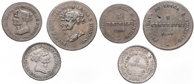 Lot 3 coins 3 Centesimi 1806, 5 Centesimi 1806, 1 Frank 1807, 19,44g&nbsp;

VF | VF