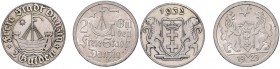 FREE CITY OF DANZIG&nbsp;
Lot 2 coins 2 Gulden 1923, 1932, 20g, Fischer WMG 013, 014&nbsp;

about EF | about EF