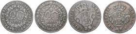 MARIA I (1786 - 1799)&nbsp;
Lot 2 coins 20 Reis, 1795, 23,77g&nbsp;

VF | VF