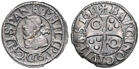 PHILIP III (1598 - 1621)&nbsp;
1/2 Real, 1611, 1,53g, KM 51&nbsp;

VF | VF
