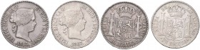 IZABELLA II (1833 - 1868)&nbsp;
Lot 2 coins 10 Real 1863, 1867, 25,74g&nbsp;

VF | VF