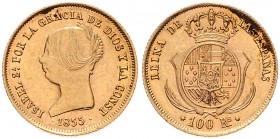 IZABELLA II (1833 - 1868)&nbsp;
100 Reales, 1854, 8,33g, S. Frid. 330&nbsp;

VF | VF