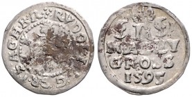 COINS MINTED IN BOHEMIA DURING THE REIGN OF RUDOLF II (1576 - 1612)&nbsp;
Small groschen, 1595, 0,94g, České Budějovice. Hal. 460&nbsp;

VF | VF