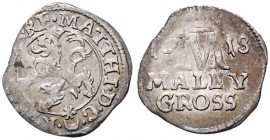 COINS MINTED IN BOHEMIA DURING THE REIGN OF MATTHIAS II (1608 - 1619)&nbsp;
Small groschen, 1618, 0,71g, Praha. Hal. 520&nbsp;

VF | VF