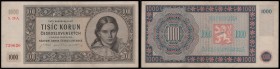 CZECHOSLOVAK REPUBLIC (1945 - 1953)&nbsp;
1000 Korun, 1945, I. Vydání, Série 28 A. Aurea 83 a&nbsp;

1