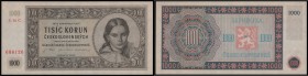 CZECHOSLOVAK REPUBLIC (1945 - 1953)&nbsp;
1000 Korun, 1945, II. Vydání, Série 16 C. Aurea 84 a&nbsp;

N