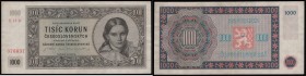 CZECHOSLOVAK REPUBLIC (1945 - 1953)&nbsp;
1000 Korun, 1945, II. Vydání, Série 12 D. Aurea 84 a&nbsp;

1