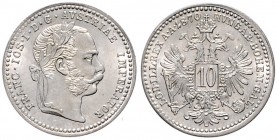 FRANZ JOSEPH I (1848 - 1916)&nbsp;
10 Kreuzer, 1870, 1,66g, Früh. 1603&nbsp;

UNC | UNC