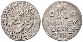 COINS MINTED IN BOHEMIA DURING THE REIGN OF RUDOLF II (1576 - 1612)&nbsp;
Small groschen, 1587, 1,01g, Jáchymov. Hal. 406&nbsp;

VF | VF
